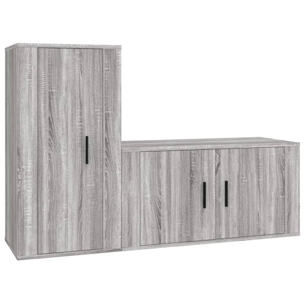 vidaXL Ensemble de meubles TV 2 Pièces Sonoma gris Bois d'ingénierie