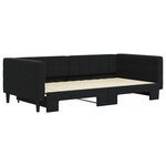 vidaXL Lit de jour avec gigogne sans matelas noir 100x200 cm