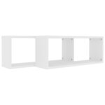 vidaXL Étagères murales cube 2 Pièces Blanc 60x15x23 cm Bois d’ingénierie