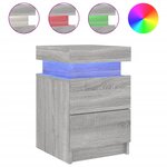 vidaXL Tables de chevet avec lumières LED 2 Pièces sonoma gris 35x39x55cm