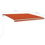 vidaXL Auvent manuel rétractable avec poteaux 4 5x3 5 m Orange marron