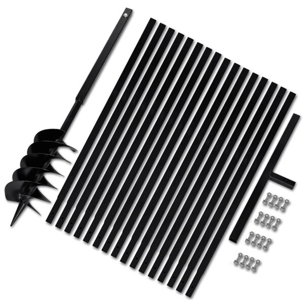 Bêche et tarière manuelle 150 mm avec rallonge 17 m acier