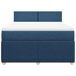 vidaXL Sommier à lattes de lit avec matelas Bleu 140x190 cm Tissu