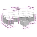 vidaXL Ensemble de Canapés de Jardin 8 Pièces Gris Grand