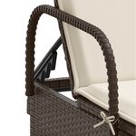 vidaXL Chaises longues avec coussins lot de 2 marron résine tressée