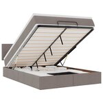 vidaXL Lit ottoman avec matelas et LED taupe 140x200 cm tissu