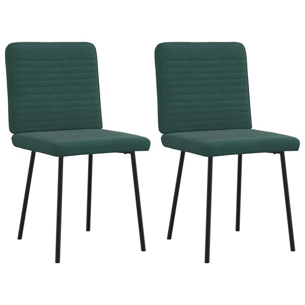 vidaXL Chaises à manger lot de 2 Vert foncé Velours