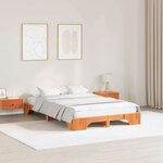 vidaXL Cadre de lit Marron cire 197 x 127 x 17 cm Bois massif en pin