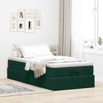 vidaXL Cadre de lit ottoman avec matelas vert foncé 90x200 cm velours