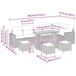 vidaXL Ensemble de canapé de jardin 10 Pièces Noir polyrotin