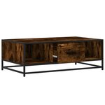vidaXL Table basse chêne fumé 100x57x35 cm bois d'ingénierie et métal