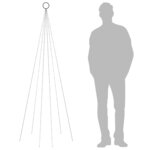vidaXL Sapin de Noël sur mât de drapeau 108 LED Blanc chaud 180 cm