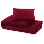 vidaXL Ensemble de housse de couette Bordeaux 135x200 cm Microfibre