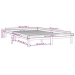 vidaXL Cadre de lit Gris 180x200 cm Bois de pin massif Super King
