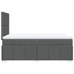 vidaXL Sommier à lattes de lit avec matelas gris foncé 120x190cm tissu