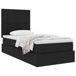 vidaXL Lit avec rangement et matelas Noir 90 x 200 cm Polyester