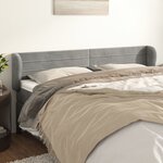 vidaXL Tête de lit avec oreilles Gris clair 163x23x78/88 cm Velours