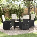 vidaXL Ensemble de salle à manger pour jardin 5 Pièces Noir polyrotin