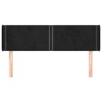 vidaXL Tête de lit avec oreilles Noir 147x16x78/88 cm Velours