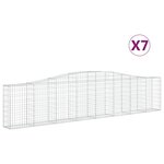 vidaXL Paniers à gabions arqués 7 Pièces 400x30x80/100 cm Fer galvanisé