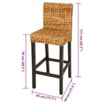 vidaXL Tabourets de bar lot de 2 Abaca