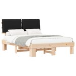 vidaXL Cadre de lit avec tête de lit rembourrée Noir 135 x 190 cm