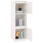 vidaXL Buffet haut Blanc 38x35x117 cm Bois massif de pin