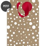 Sac cadeau noël kraft pois blancs petit format - draeger paris