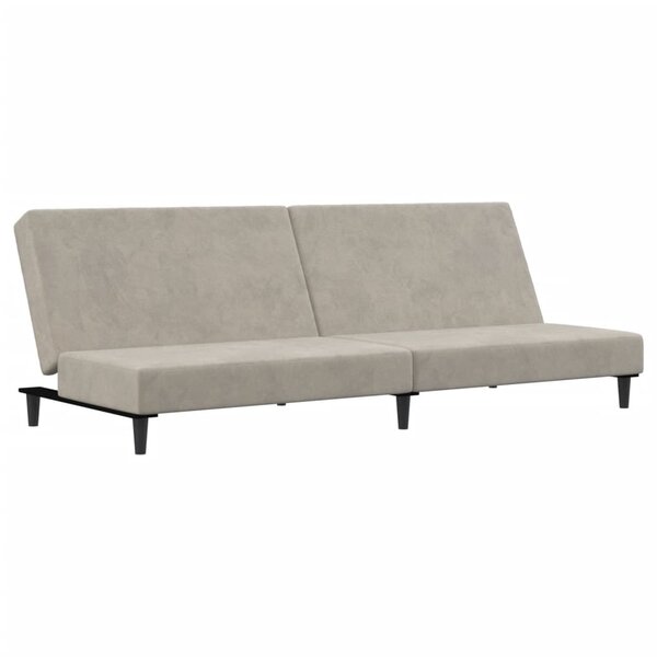 vidaXL Canapé-lit à 2 places Gris clair Velours