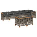 vidaXL Salon de jardin 8 Pièces avec coussins gris résine tressée