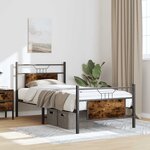 vidaXL Cadre de lit sans matelas chêne fumé 90x190cm bois d'ingénierie
