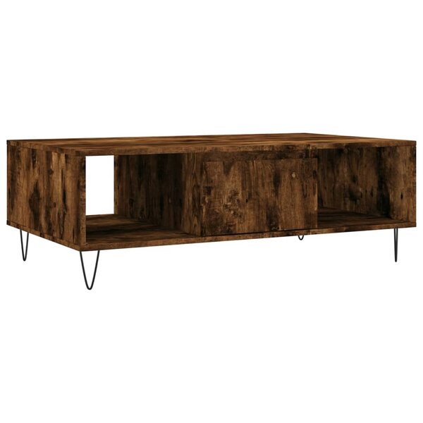 vidaXL Table basse chêne fumé 104x60x35 cm bois d'ingénierie