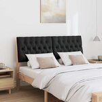 vidaXL Tête de lit capitonnée Noir 140 cm Pin massif