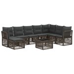 vidaXL Ensemble de canapé de jardin 9 Pièces Gris polyrotin