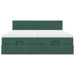 vidaXL Cadre de lit ottoman avec matelas vert foncé 160x200 cm velours