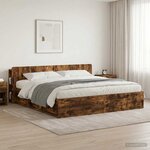 vidaXL Cabinet de Tête de Lit Chêne fumé Bois d'ingénierie