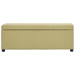 Banquette pouf tabouret meuble banc avec compartiment de rangement 116 cm vert polyester 3002082