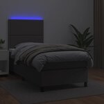 vidaXL Sommier à lattes de lit avec matelas et LED Gris 100x200 cm