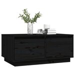 vidaXL Table basse Noir 80x50x35 cm Bois massif de pin
