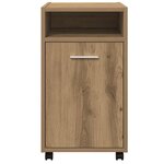 vidaXL Armoire avec roues chêne artisanal 33x38x60cm bois d'ingénierie