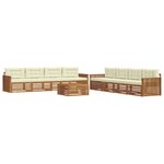 vidaXL Ensemble de canapés d'extérieur 9 Pièces Naturel et Crème