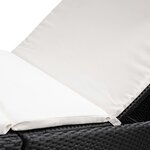 vidaXL Chaise longue avec coussin Résine tressée Noir