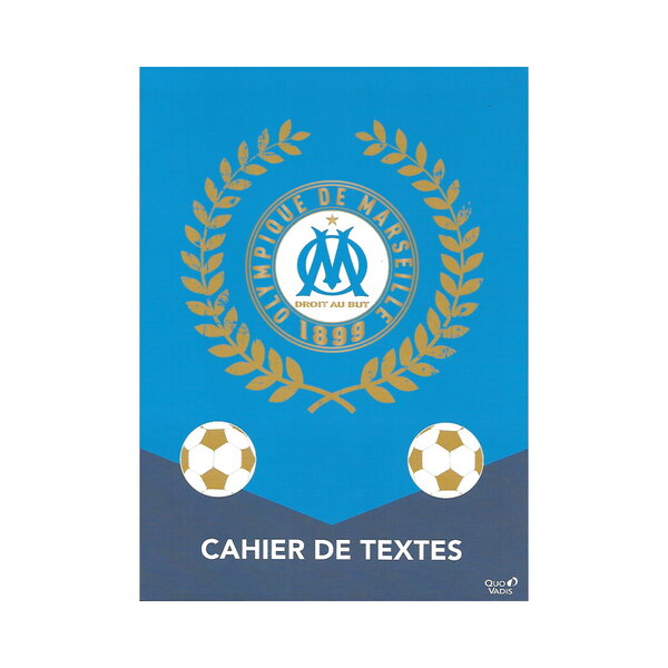 Cahier De Textes - 17x22cm - Club de Football OM Droit Au But - Bleu Ciel