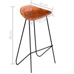 vidaXL Chaises de bar lot de 6 marron cuir véritable