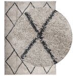 vidaXL Tapis shaggy à poils longs moderne beige anthracite 120x170 cm