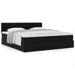 VidaXL Cadre de lit ottoman avec matelas noir 160x200 cm velours