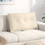 vidaXL Coussin de Dos Crème 80 x 50 cm Tissu en velours côtelé