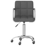 vidaXL Chaise pivotante de bureau Gris foncé Tissu