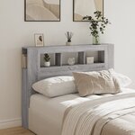 vidaXL Tête de lit à LED sonoma gris 140x18 5x103 5 cm bois ingénierie