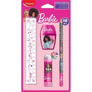 Kit d'écriture Barbie 4 pièces sur carte blister MAPED